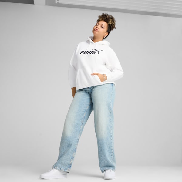 Sudadera con capucha para mujer logo Essentials No. 1, PUMA White, extralarge